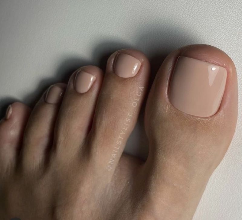 Mẫu nail chân màu nude tự nhiên Mẫu nail chân màu nude tự nhiên