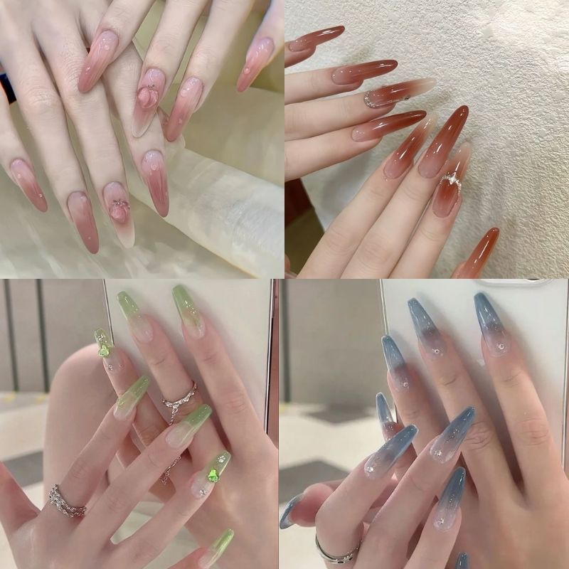 Móng Dài Sang Trọng: 12 Mẫu Nail Thời Thượng Ai Cũng Mê 7 mẫu nail móng nhọn tròn