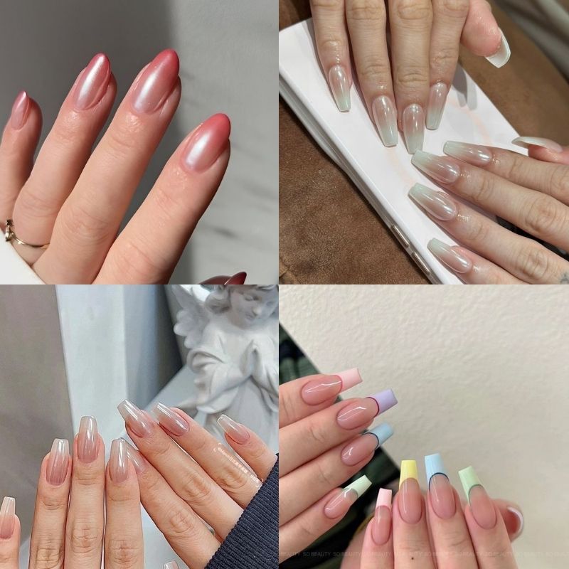 Mẫu nail tráng gương ombre sáng tạo
