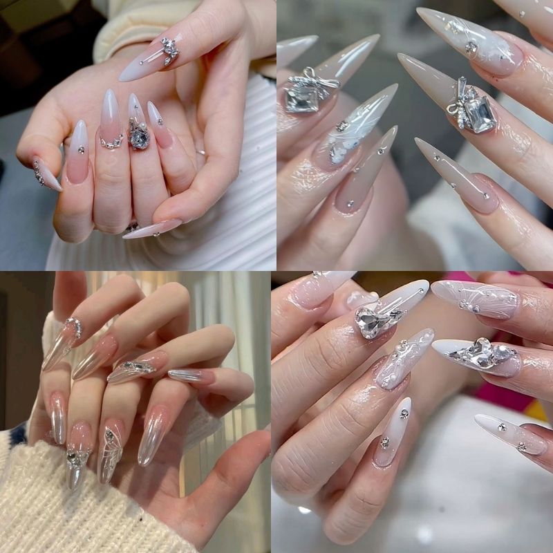 Móng Dài Sang Trọng: 12 Mẫu Nail Thời Thượng Ai Cũng Mê 12 mẫu nail móng nhọn tròn