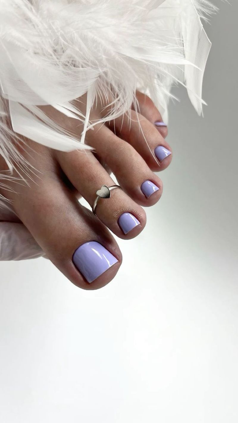 Mẫu nail chân màu tím trơn Mẫu nail chân màu tím trơn