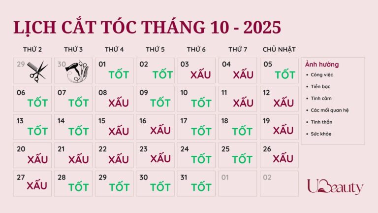 Tháng 10/2025: Lịch Cắt Tóc Đón Vận May, Nâng Tầm Nhan Sắc