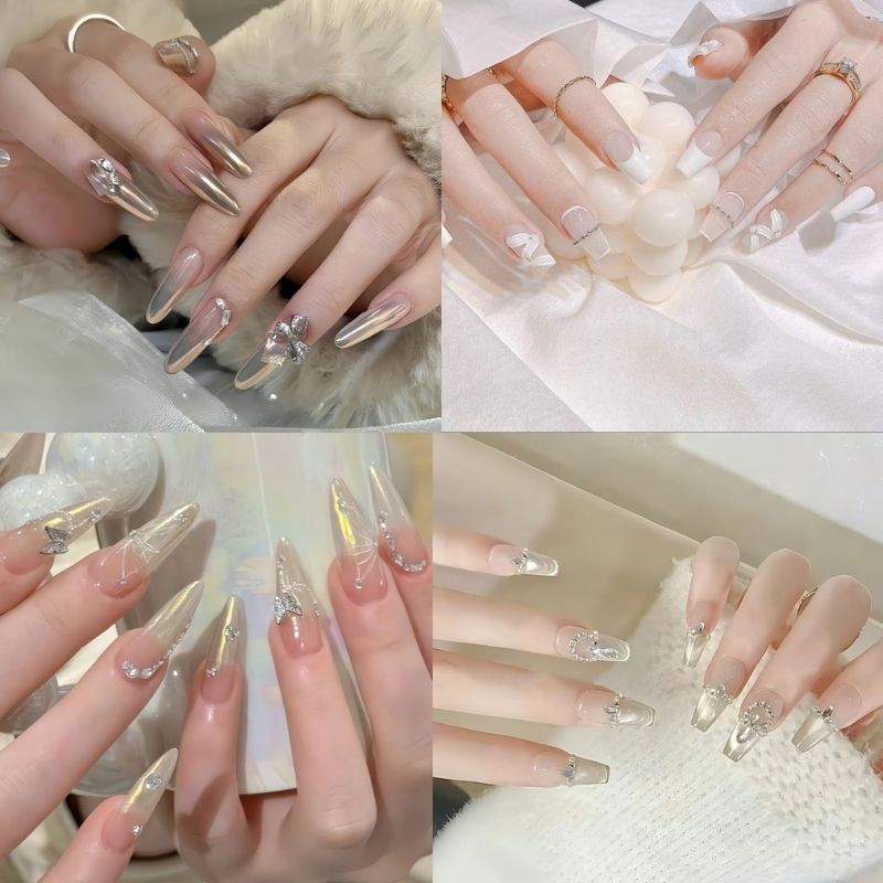 Mẫu nail French cổ điển cho cô dâu Mẫu nail French cổ điển cho cô dâu