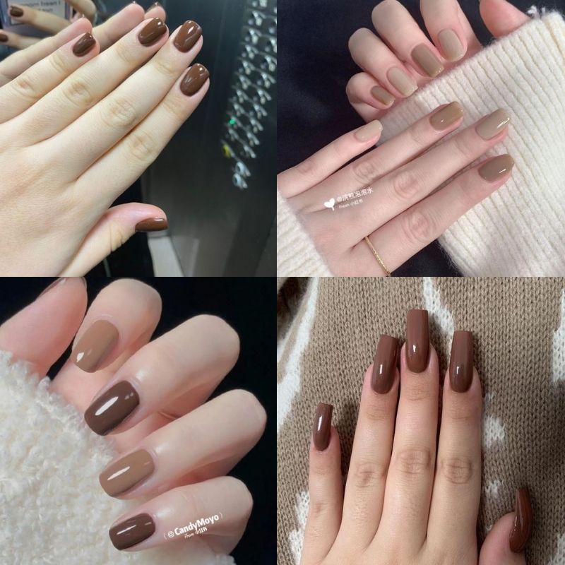 mau-nail-mau-nau-7 mẫu nail màu nâu pastel