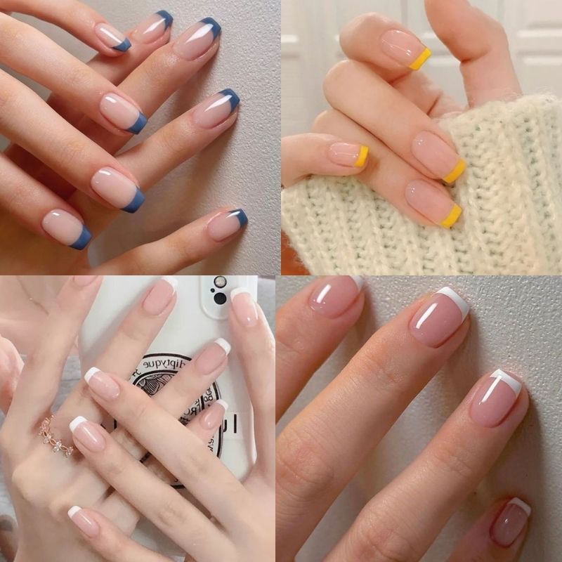 mau-nail-mong-ngan-2 mẫu nail móng ngắn kiểu Pháp