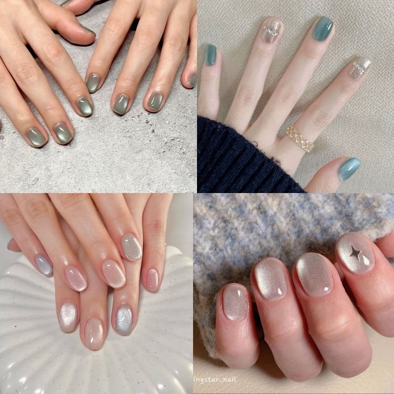 mau-nail-mong-ngan-5 mẫu nail móng ngắn mắt mèo