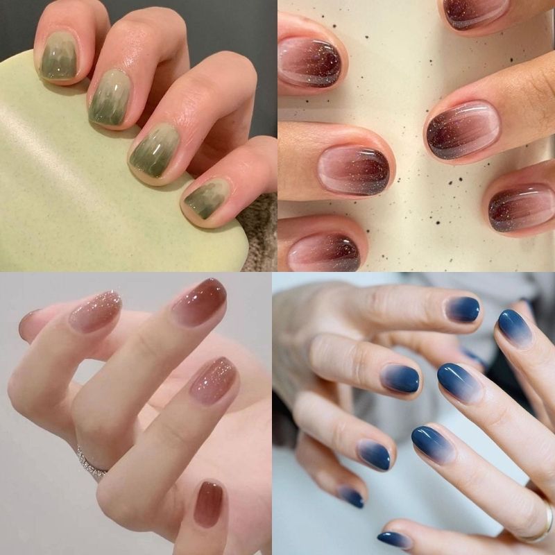 mau-nail-mong-ngan-6 mẫu nail móng ngắn Ombre
