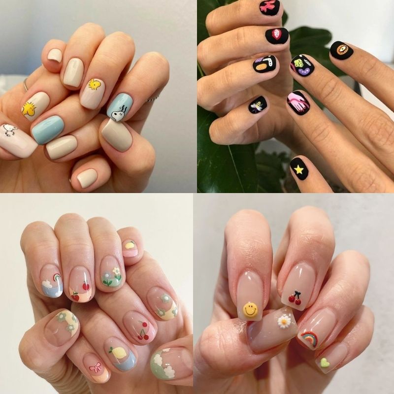 mau-nail-mong-ngan-8 mẫu nail móng ngắn sticker