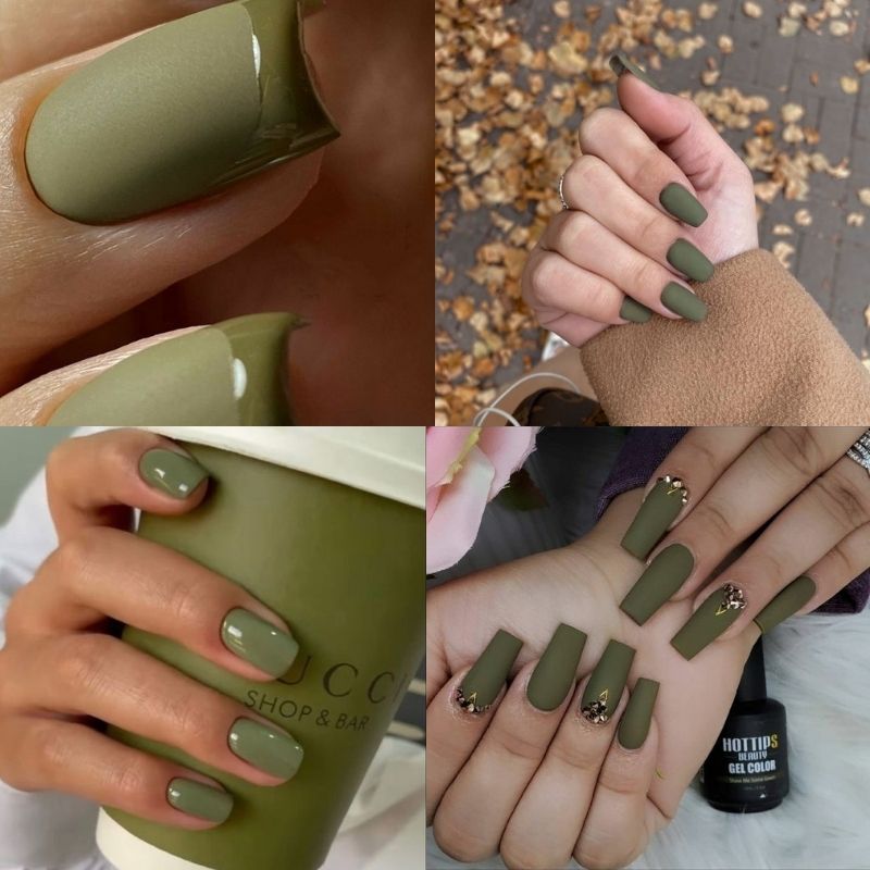 mau-nail-tay-mau-xanh-la-6 mẫu nail tay màu xanh lá