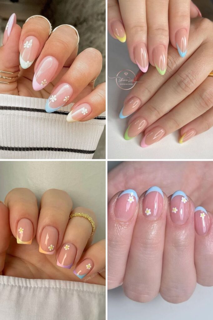 mẫu nail mùa hè kiểu French