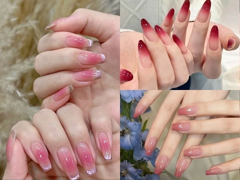 Mẫu nail ombre nhẹ nhàng