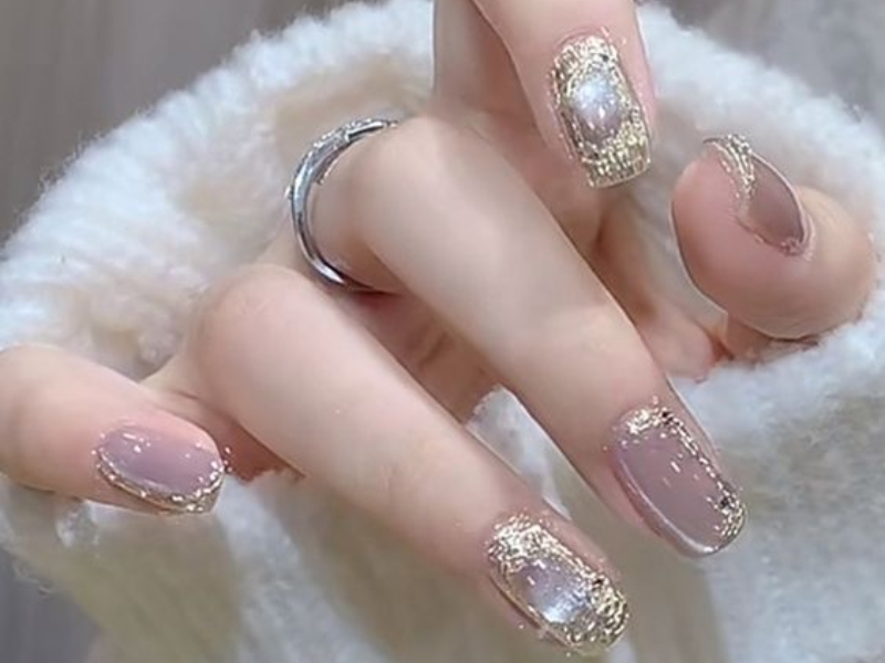 Nail box mắt mèo màu tím quyến rũ