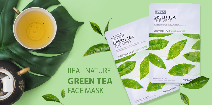 real nature green tea face mask f3d02e13edc648319d75038289536c32