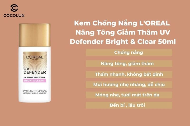 1685778526061-dung-kem-chong-nang-co-lam-trang-da-khong-6 Kem Chống Nắng L'OREAL Nâng Tông Giảm Thâm UV Defender Bright & Clear 50ml