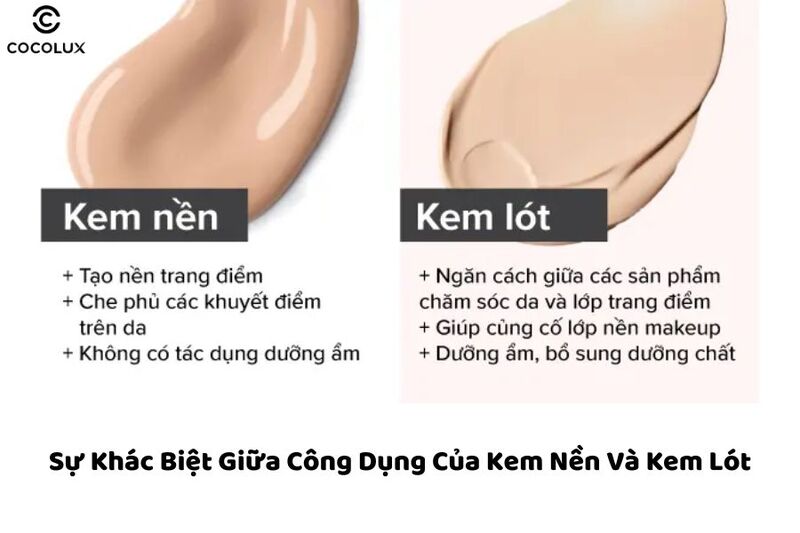 Sự khác biệt giữa công dụng của kem nền và kem lót