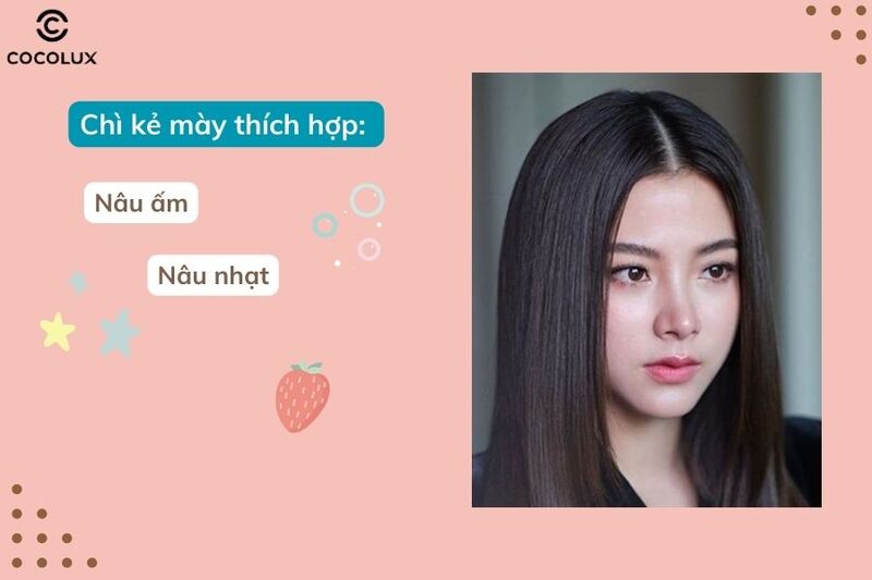 Chân mày có màu nâu ấm và nâu nhạt sẽ rất phù hợp với các cô nàng có mái tóc nâu đen đậm chất Châu Á 