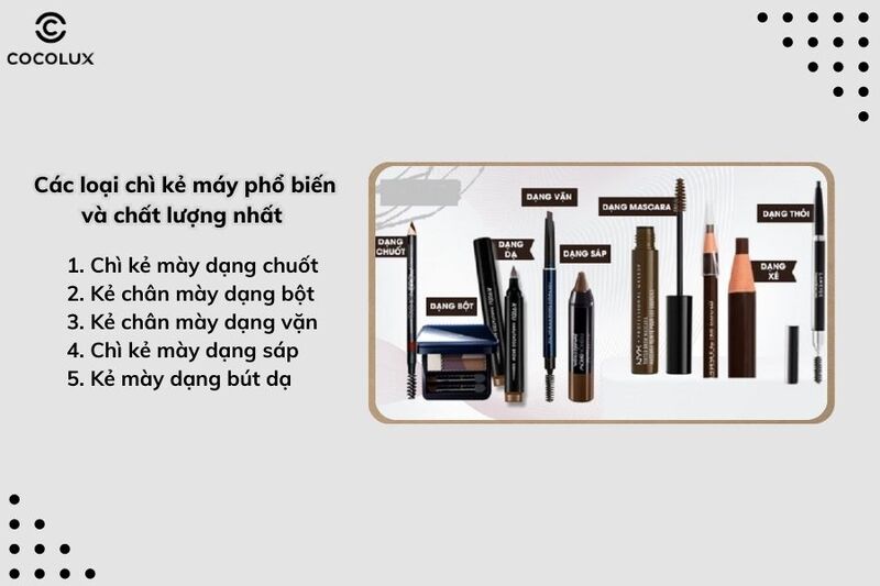 Các loại chì kẻ mày phổ biến nhất hiện nay 