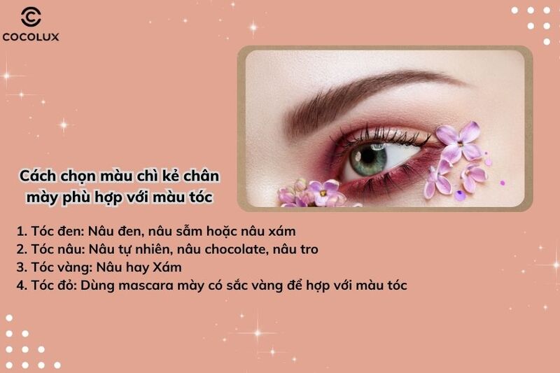 Chọn màu chì kẻ mày phù hợp với màu tóc, tông da để tạo nên tổng thể gương mặt thật hài hoà, dễ nhìn