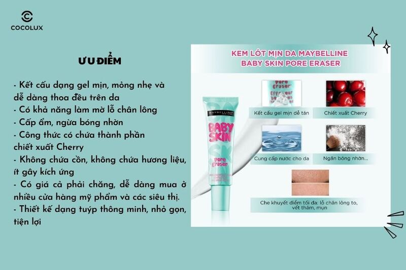 1689670343738-kem-lot-maybelline-baby-skin-instant-pore-eraser-review-chi-tiet-cach-dung-hieu-qua-6 Ưu điểm