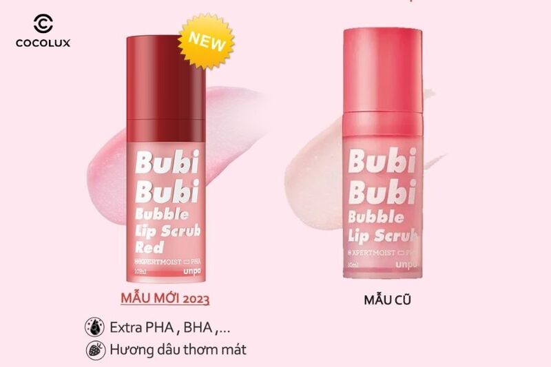 Review tẩy tế bào chết môi sủi bọt Bubi Bubi Bubble Lip Scrub