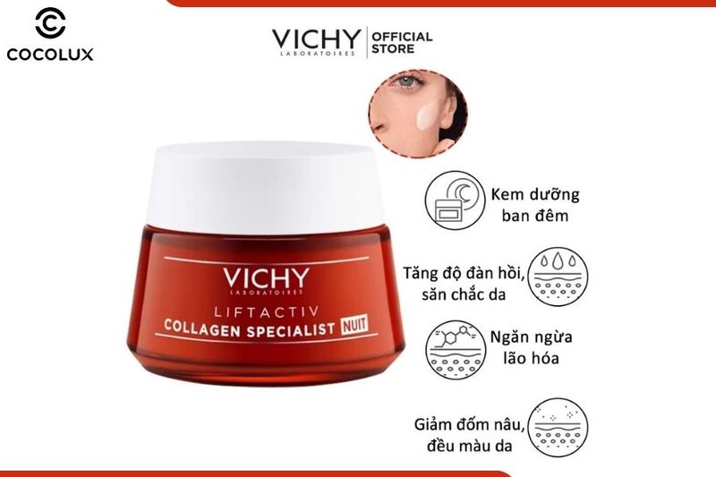 Công dụng của kem dưỡng Vichy sáng da, mờ thâm nám ban đêm 50ml