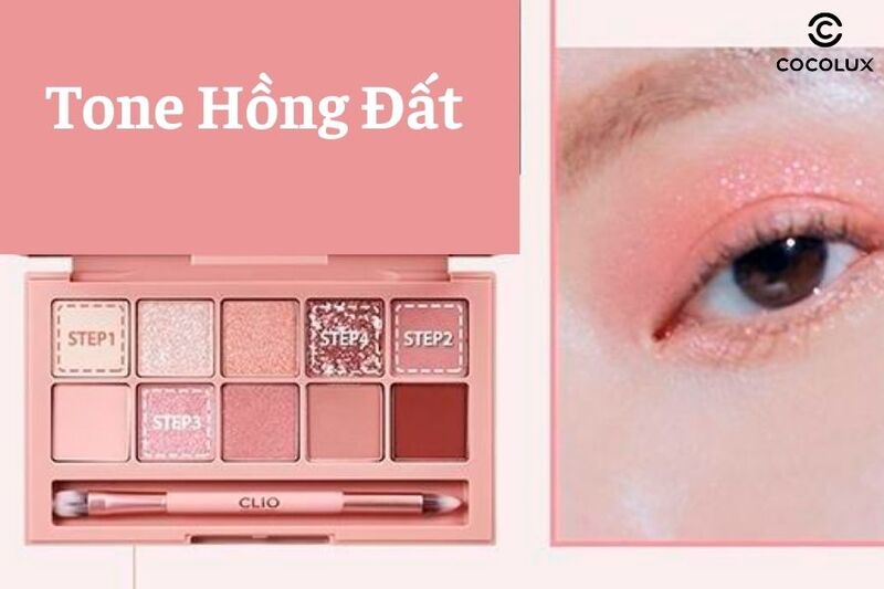 Màu phấn mắt tone hồng đất