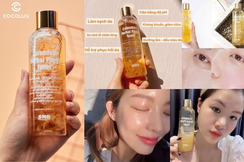 Trải nghiệm sử dụng Toner Hoa Cúc SNO Calendula Herbal Phyto