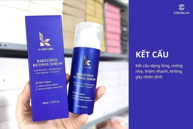 Kết cấu của serum K Lady Care Bakuchiol 2% Retinol 0.3%
