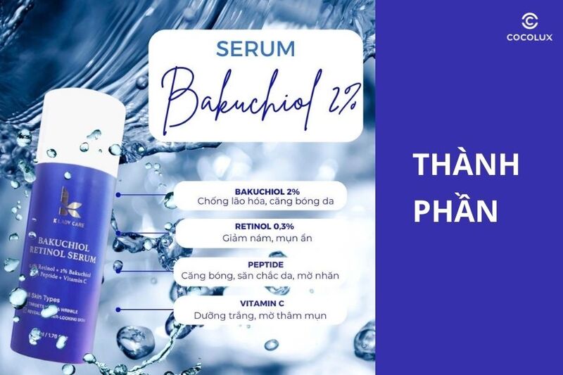 Thành phần của serum K Lady Care Bakuchiol 2% Retinol 0.3%