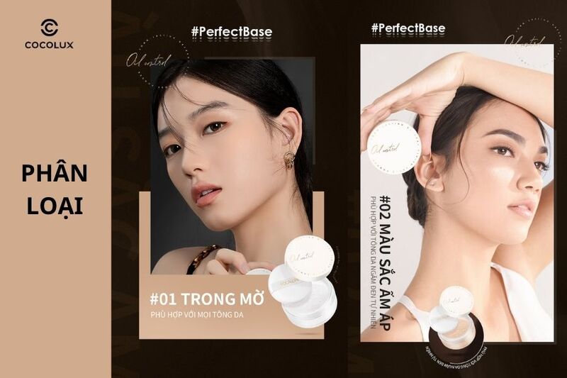 Hai màu của phấn phủ Focallure Poreless Matte Loose Powder