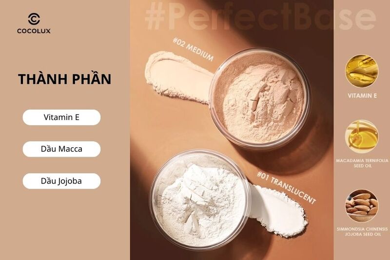 Thành phần chính của phấn phủ Focallure Poreless Matte Loose Powder