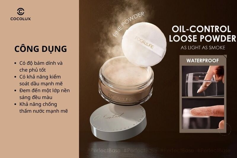 Công dụng của phấn phủ Focallure Poreless Matte Loose Powder