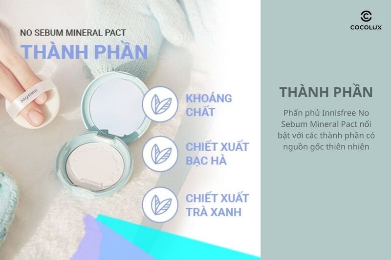1692666816836-review-phan-phu-innisfree-no-sebum-mineral-pact-3 Thành phần chính của phấn phủ Innisfree No Sebum Mineral Pact