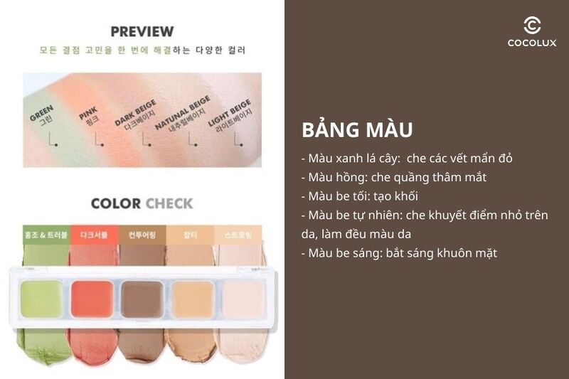 Bảng màu của che khuyết điểm Catrice Allround Concealer