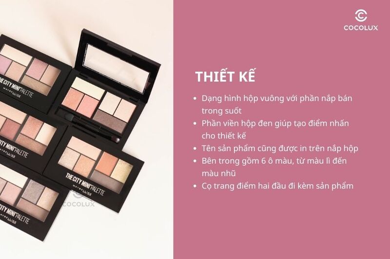 Thiết kế của phấn mắt Maybelline 6 ô The City Mini Palette