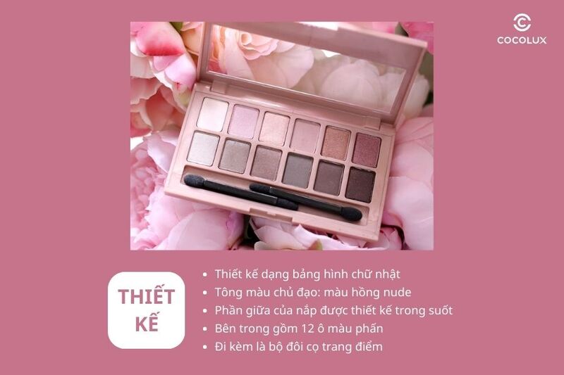 Thiết kế của phấn mắt The Blushed Nudes Maybelline