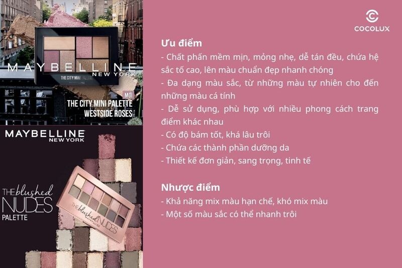 Tổng kết ưu điểm, nhược điểm của phấn mắt Maybelline