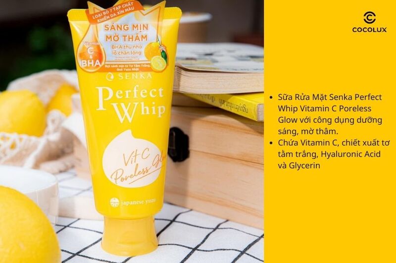Thông tin cơ bản về sữa rửa mặt Senka Perfect Whip Vitamin C Poreless Glow