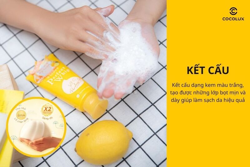Khả năng tạo bọt của Sữa Rửa Mặt Senka Perfect Whip Vitamin C Poreless Glow