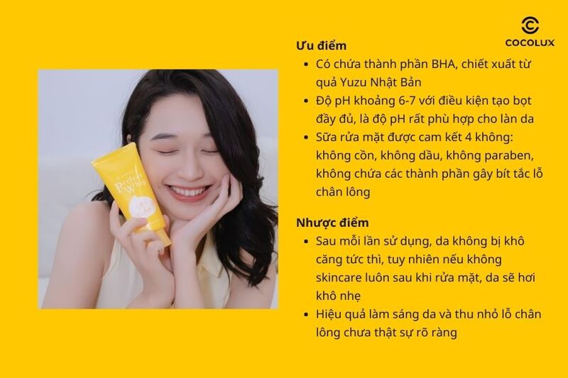 Tổng kết ưu điểm và nhược điểm của sữa rửa mặt Senka Perfect Whip Vitamin C Poreless Glow