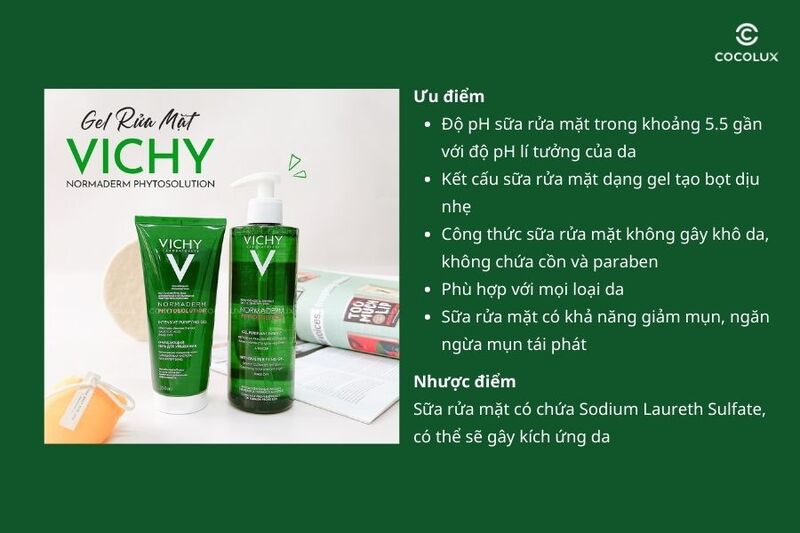 Ưu điểm và nhược điểm của gel rửa mặt Vichy Normaderm Phytosolution