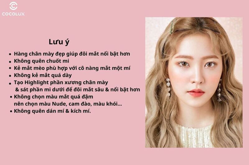 Một số lưu ý cho trang điểm mắt một mí