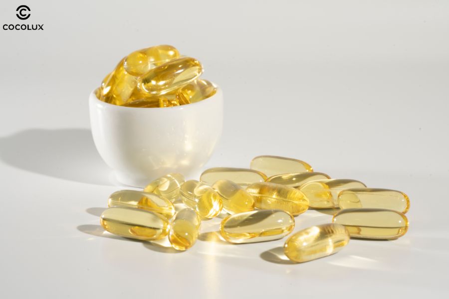 Vitamin E giúp tăng cường lưu thông máu dưới da đầu, giảm gãy rụng và hỗ trợ tóc mọc dày hơn