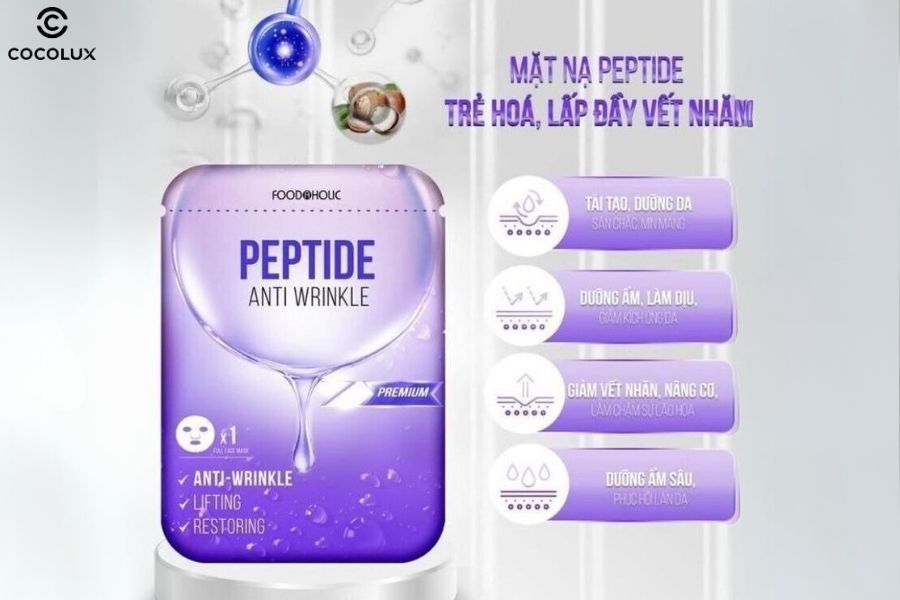 cong-dung-cua-mat-na-food-a-holic-premium-peptide Công dụng của mặt nạ Foodaholic Peptide hỗ trợ trẻ hoá & mờ nếp nhăn
