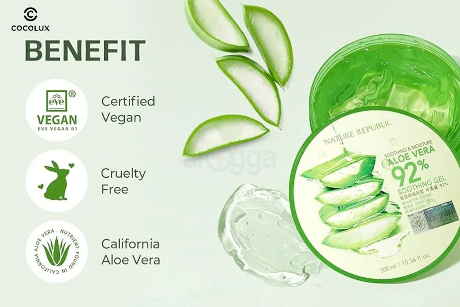 Ưu điểm của Gel Dưỡng Ẩm Nature Republic Soothing & Moisture Lô Hội 92%