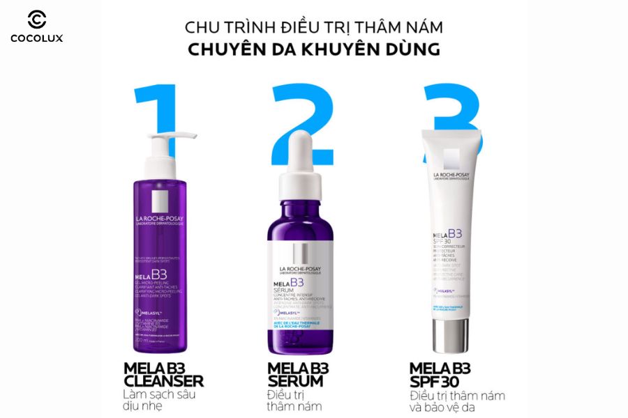 Hướng dẫn sử dụng bộ sản phẩm La Roche-Posay Mela B3
