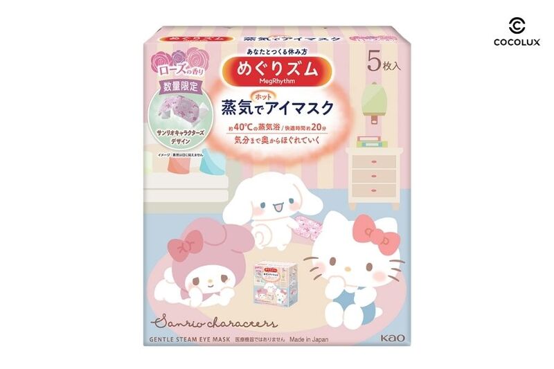mat-na-xong-hoi-mat-megrhythm-co-may-mau-review-chi-tiet-10 Mặt nạ xông hơi mắt MegRhythm hương hoa hồng phiên bản các nhân vật Sanrio