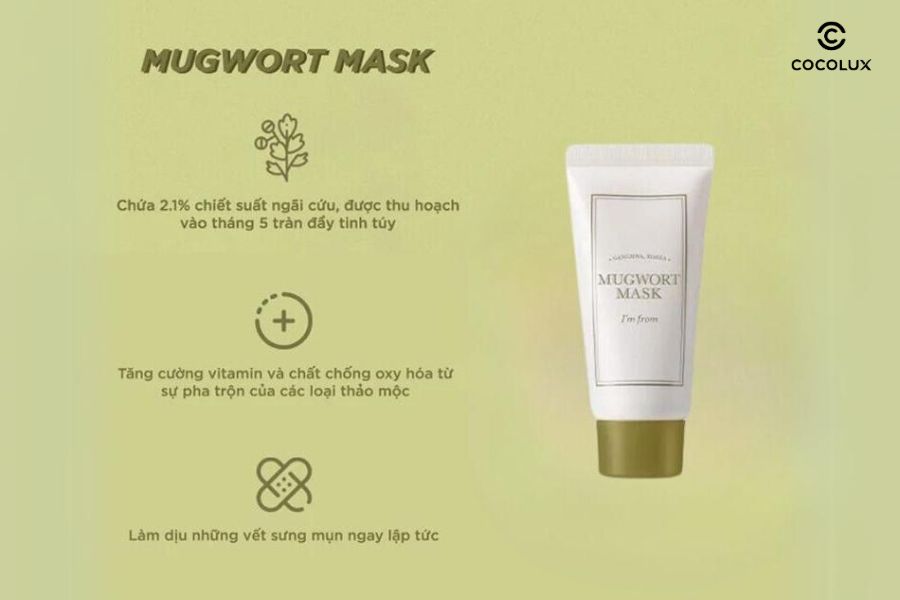 Mặt Nạ I'm From Làm Dịu & Thải Độc Da Mugwort Mask có nhiều ưu điểm nổi bật
