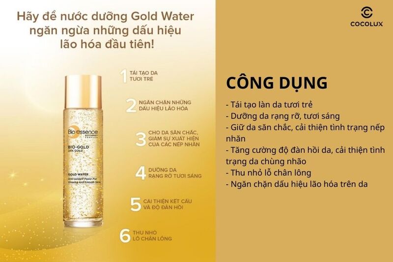 Công dụng của nước dưỡng Bio-Essence Bio-Gold Gold Water