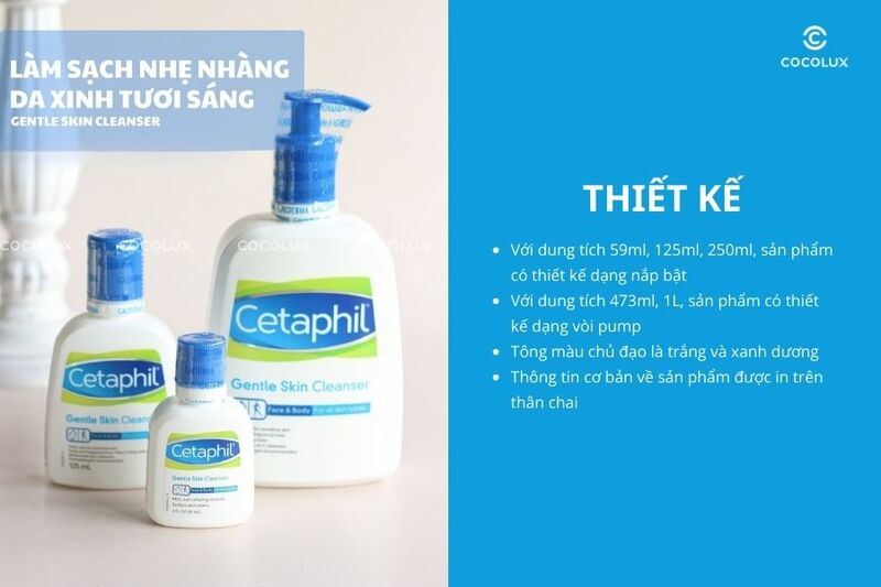 Thiết kế của sữa rửa mặt Cetaphil Gentle Skin Cleanser